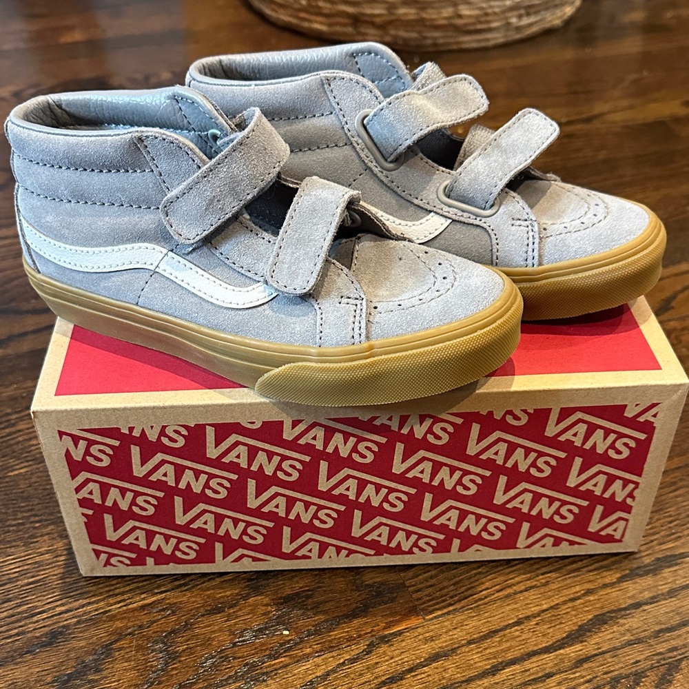 Vans Kids High-Top Sneakers - Light Gray and Tan